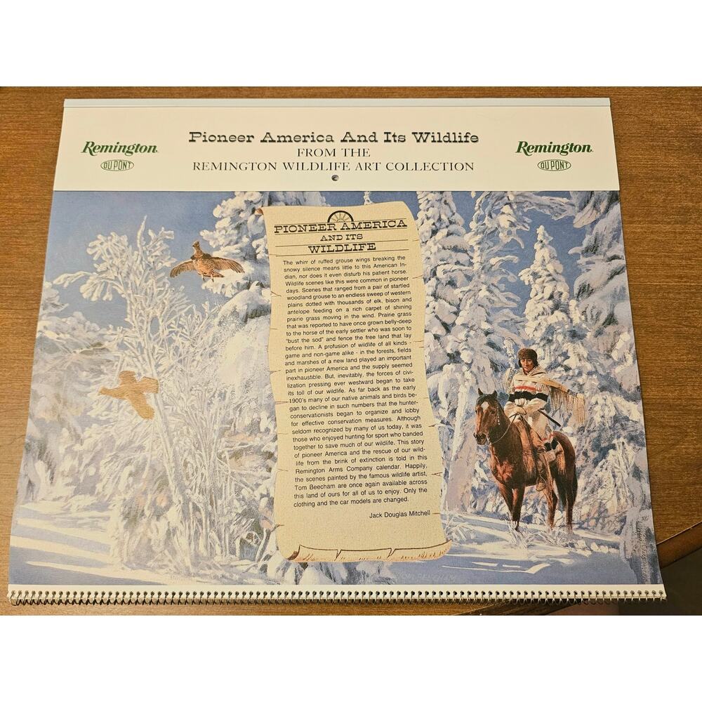 Vintage Remington Dupont Calendar 1990 Hunting and Wildlife Memorabilia